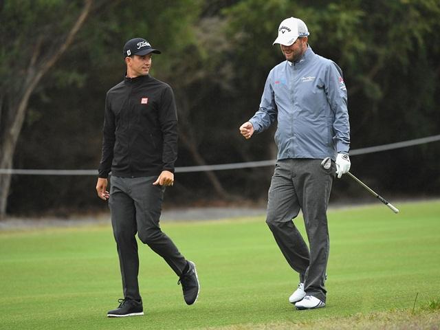 Scott and Leishman practicing at Kingston Heath